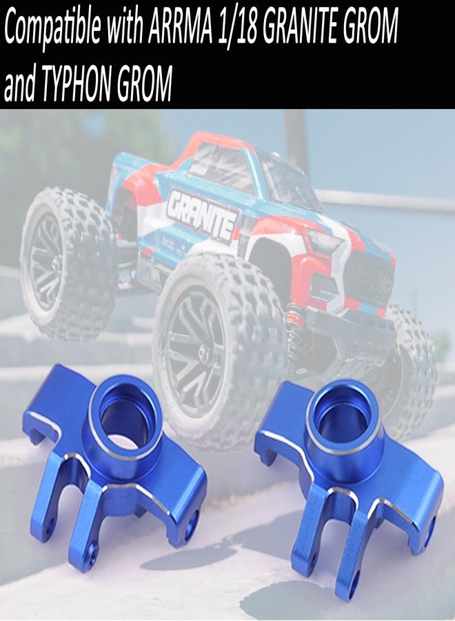 كتلة التوجيه الأمامية، قطع غيار ترقية من الألومنيوم لمحور المفصل الأمامي لشاحنة Arrma 1/18 Granite Grom Mega 380 Brushed 4X4 Monster Truck و Typhon Grom Mega 380 Brushed 4X4 Small Scale Buggy، أزرق (قطعتان) - Image 3